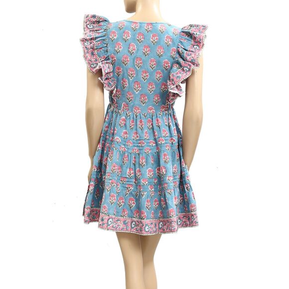 SAYLOR Anthropologie Malin Mini Dress Dahlia Floral Block Print Cotton S 282096 - Picture 7 of 11